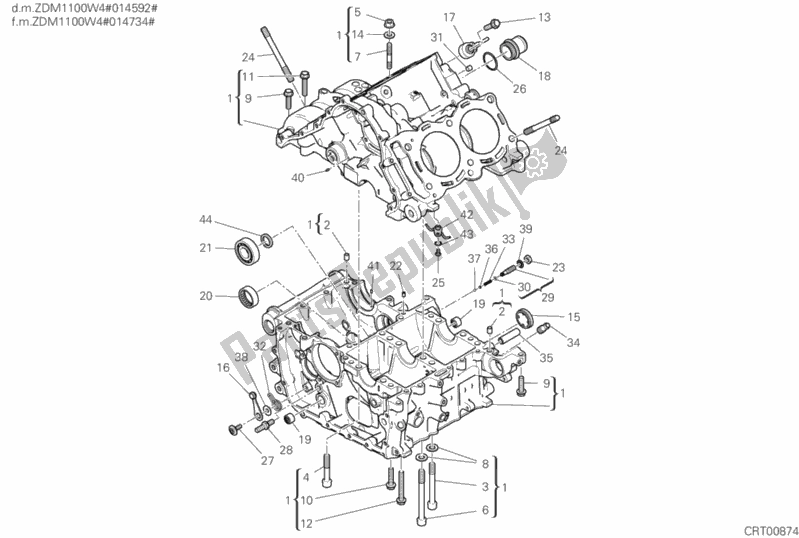 Todas as partes de 09a - Par De Meio Cárteres do Ducati Superbike Panigale V4 S 1100 2020